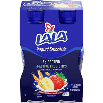 LALA Strawberry Banana Cereal Yogurt Drink 7 oz Bottles