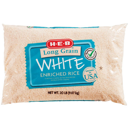 H-E-B Select Ingredients Long Grain White Rice, 20 lb