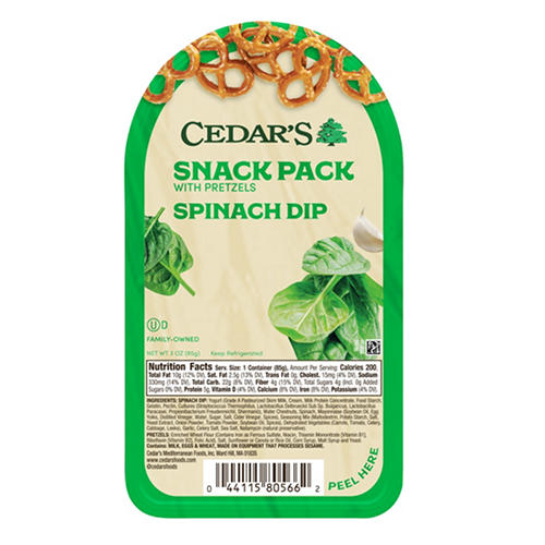 Cedar's Snack Pack - Spinach Dip with Pretzels