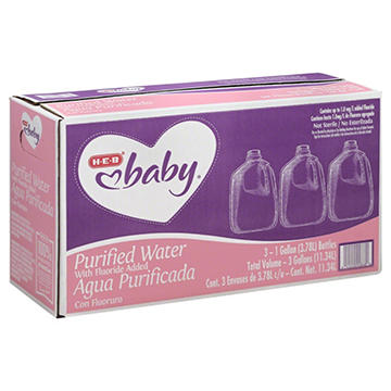 H-E-B Baby Fluoridated Purified Water 3 pk