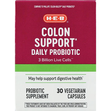 H-E-B Colon Support Daily Probiotic Capsules