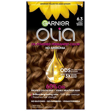 Garnier Olia Oil Powered Ammonia Free Permanent Hair Color 6.3 Light Golden Brown