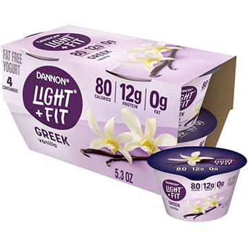 Light + Fit Nonfat Greek 4 pk Yogurt - Vanilla