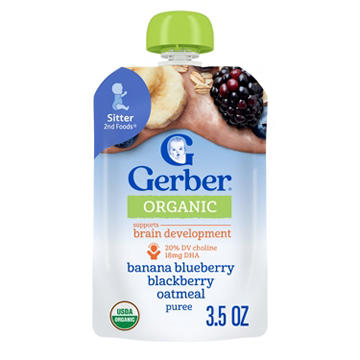 Gerber Organic for Baby Wonderfoods Pouch - Banana Blueberry Blackberry & Oatmeal