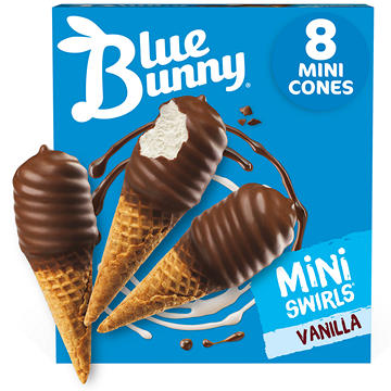 Blue Bunny Mini Swirls Vanilla Ice Cream Cones