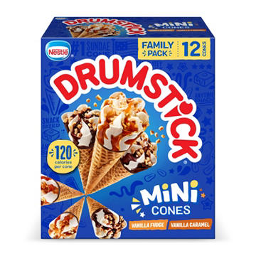 Nestle Drumstick Vanilla Fudge & Caramel Mini Sundae Cones