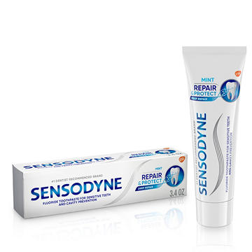 Sensodyne Repair and Protect Mint Toothpaste, Toothpaste for Sensitive Teeth and Cavity Prevention