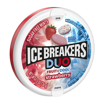 Ice Breakers Duo Fruit Plus Cool Strawberry Sugar Free Mints