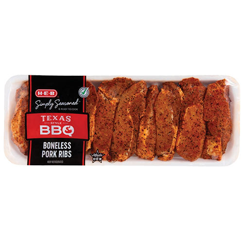 H-E-B Simply Seasoned Boneless Pork Ribs - Texas-Style BBQ