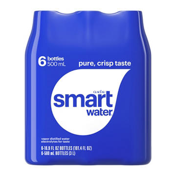 smartwater Vapor Distilled Premium Water 6 pk Bottles