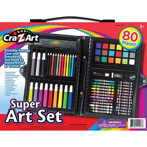 80 Piece Art Kit Pencils Oil Pastels Markers Pastels Erasers