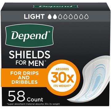 Depend Shields Incontinence Pads for Men - Light