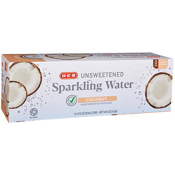 H-E-B Unsweetened Coconut Sparkling Water 12 pk Cans