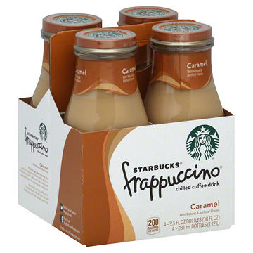 Starbucks Caramel Frappuccino Chilled Coffee Drink 4 pk Bottles