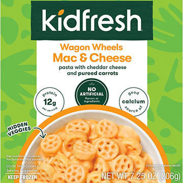Kidfresh Wagon Wheels Mac & Cheese Frozen Meal
