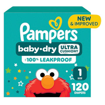 Pampers Baby Dry Ultra Cushiony Diapers - Size 1 (8-14 lbs)