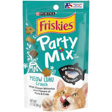 Friskies Purina Cat Treats Party Mix - Meow Luau Crunch