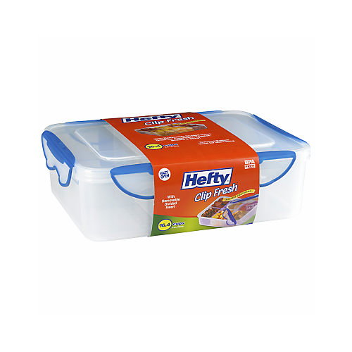 Hefty 16.4 Cups Clip Fresh Rectangle Container with Divided Insert - Shop Food  Storage at H-E-B