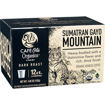 CAFE Olé Organics by H-E-B Dark Roast Sumatran Gayo Mountain Coffee Single Serve Cups