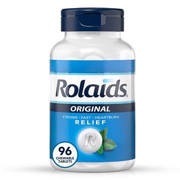 Rolaids Original Strength Antacid Chewable Tablets, Heartburn Relief, Mint Flavor