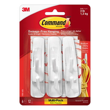 Command Medium Utility Hooks - White