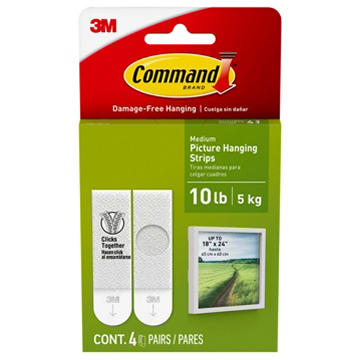 Command Medium Picture Hanging Strips - White