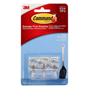Command Small Wire Hooks - Clear