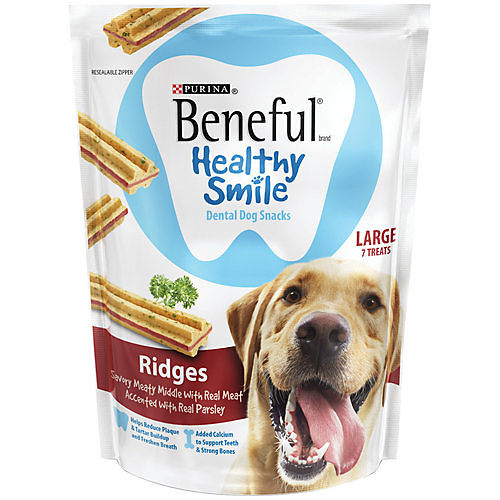 Purina Beneful Healthy Smile Ridges 7 Large Dental Dog Snacks Shop Dental treats at H E B