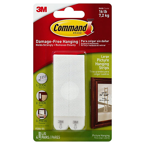 Command Picture Hanging Strips, Cabinet pk., Removable, 0.75 in. x 2.75  in., White, 4 pc., 50-Pack at Tractor Supply Co.