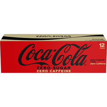 Coca-Cola Zero Sugar Caffeine Free Soda Soft Drink 12 pk Cans