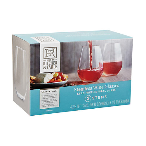 Kitchen & Table by H-E-B Bohemian Crystal Tall Red Wine Glasses