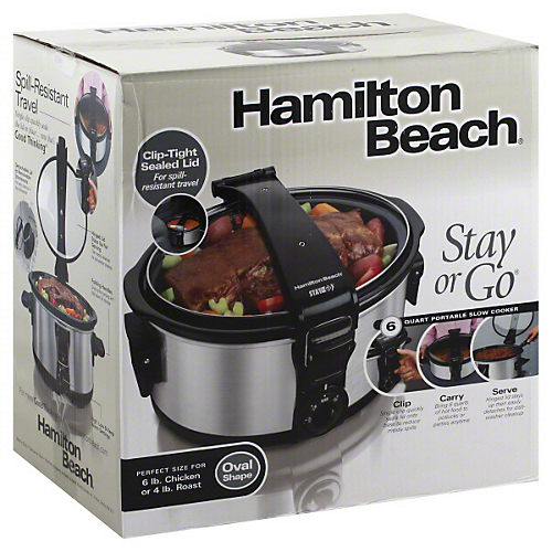 Hamilton Beach Stay or Go 6-Quart Slow Cooker black/brown 33264 - Best Buy