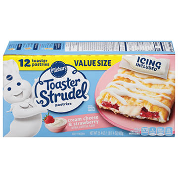 Pillsbury Toaster Strudel Frozen Pastries - Cream Cheese & Strawberry, Value Size