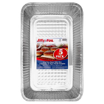 Jiffy-Foil Full Size Steam Table Pans, 5 pk