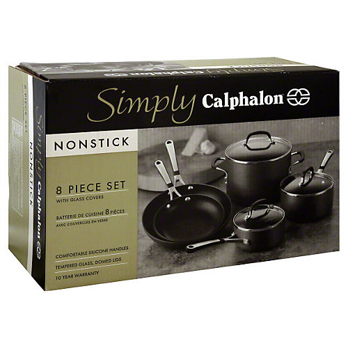 Simply Calphalon 8 Piece Nonstick Set with Glass Covers - Shop Cookware  Sets at H-E-B