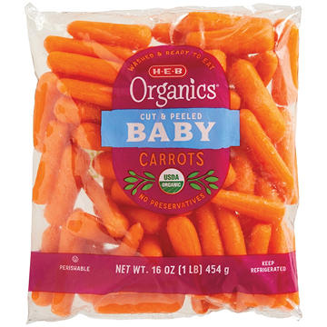 H-E-B Organics Fresh Cut & Peeled Mini Carrots