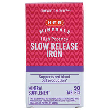 H-E-B Minerals High Potency Iron 45 mg Slow Release Tablets