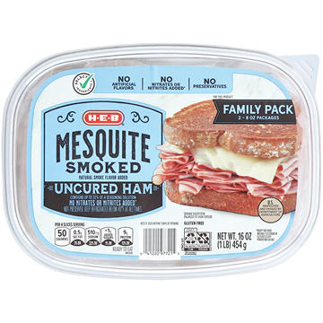 H-E-B Mesquite-Smoked Ham Lunch Meat - Family Pack