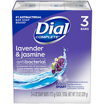 Dial Antibacterial Calm & Soothe Bar Soap - Lavender & Jasmine Scent