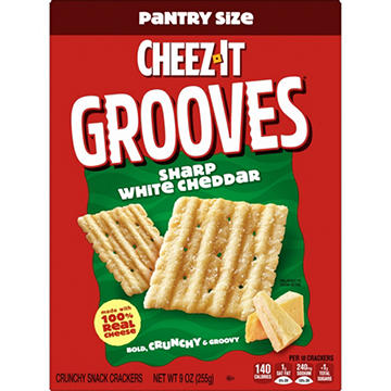 Cheez-It Grooves Sharp White Cheddar Crunchy Cheese Crackers