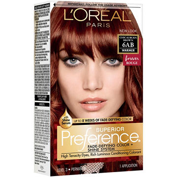 L'Oréal Paris Superior Preference Permanent Hair Color, 6AB Chic Auburn Brown
