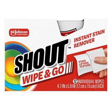 Shout Wipe & Go Instant Stain Remover Wipes