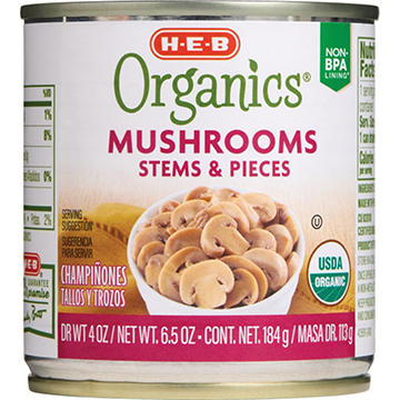 H-E-B Organics Mushrooms Stems & Pieces