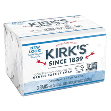 Kirk's Fragrance Free Gentle Castile Soap Bar