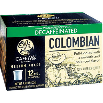 CAFE Olé by H-E-B Medium Roast Decaf Colombian Coffee Single Serve Cups