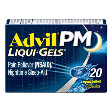 Advil PM Liqui-Gels Pain Reliever and Nighttime Sleep Aid, Ibuprofen for Pain Relief and Diphenhydramine HCL for a Sleep Aid