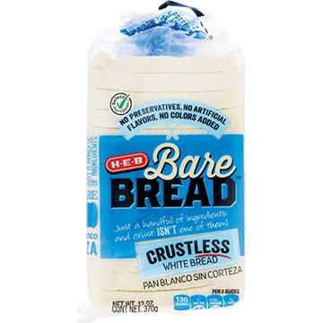 H-E-B Bare Bread Crustless White Sliced Bread