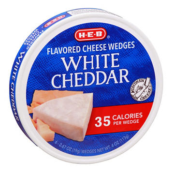 H-E-B Cheese Spread Wedges - White Cheddar, 6 ct