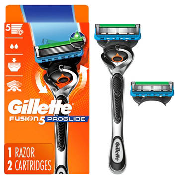 Gillette Fusion5 ProGlide Shaving Razor + 2 Blade Refills for Men