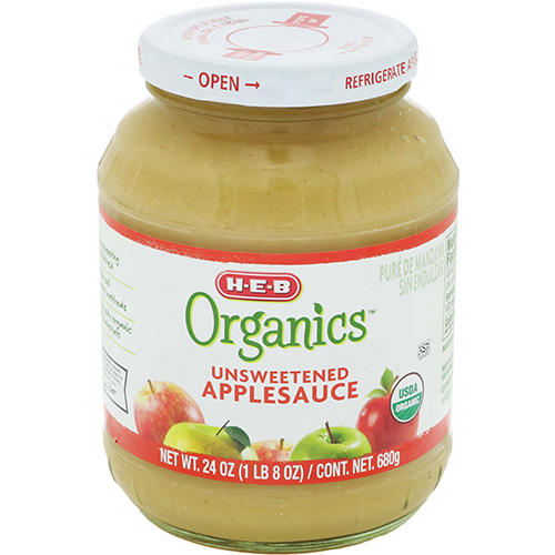 H-E-B Organics Unsweetened Applesauce, 24 oz